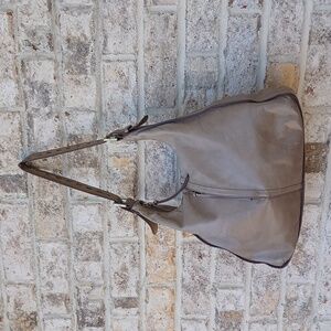 HOBO INTERNATIONAL "Marley" Leather Shoulder Bag In Ash Color